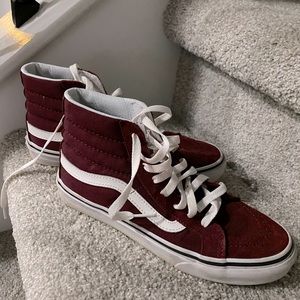 Vans Off the Wall hi-top sneakers Sz 7 Burgundy